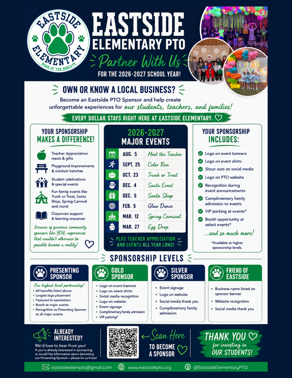 Eastside PTO Business Partnership 2026–27