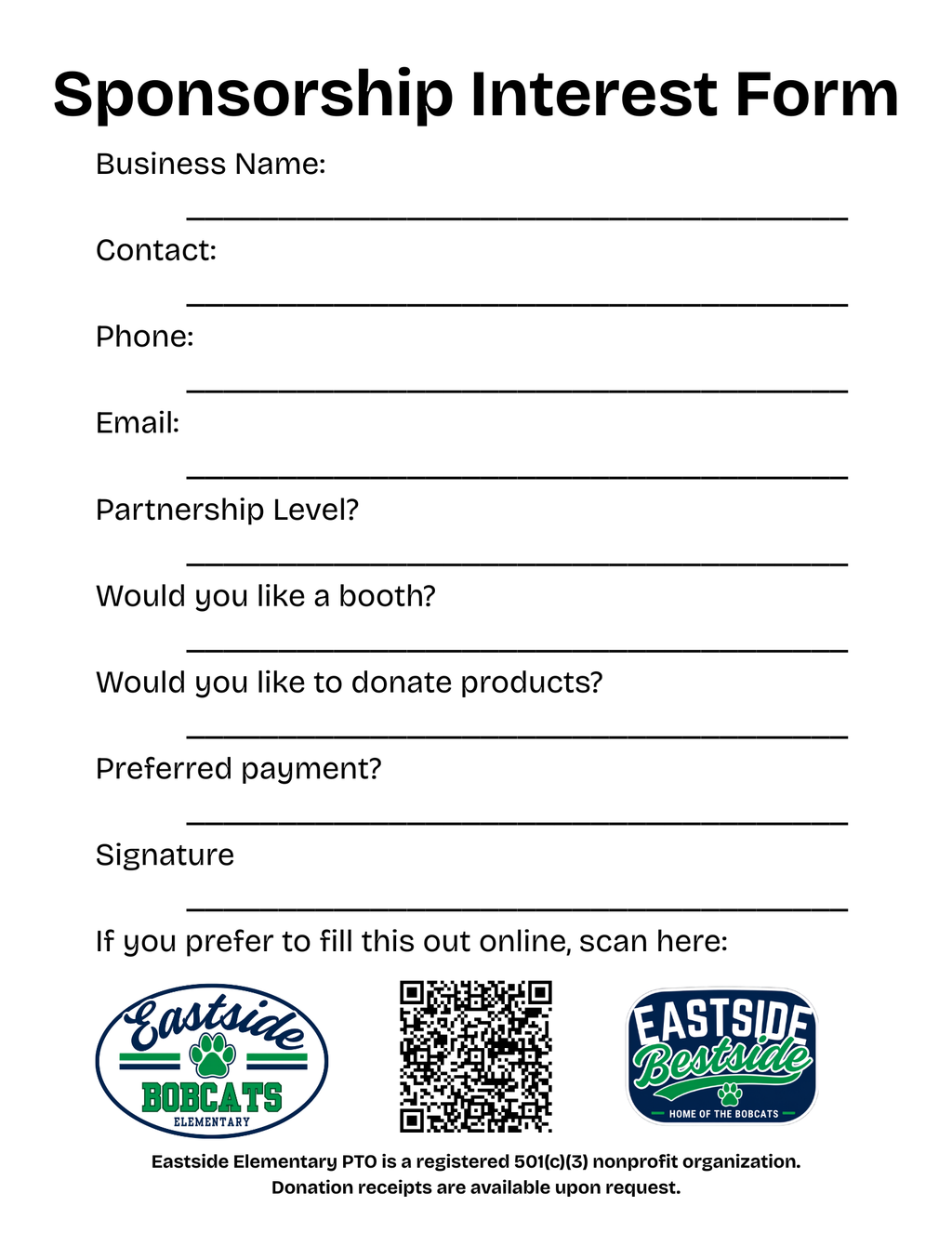 Eastside PTO Business Partnership 2026–27
