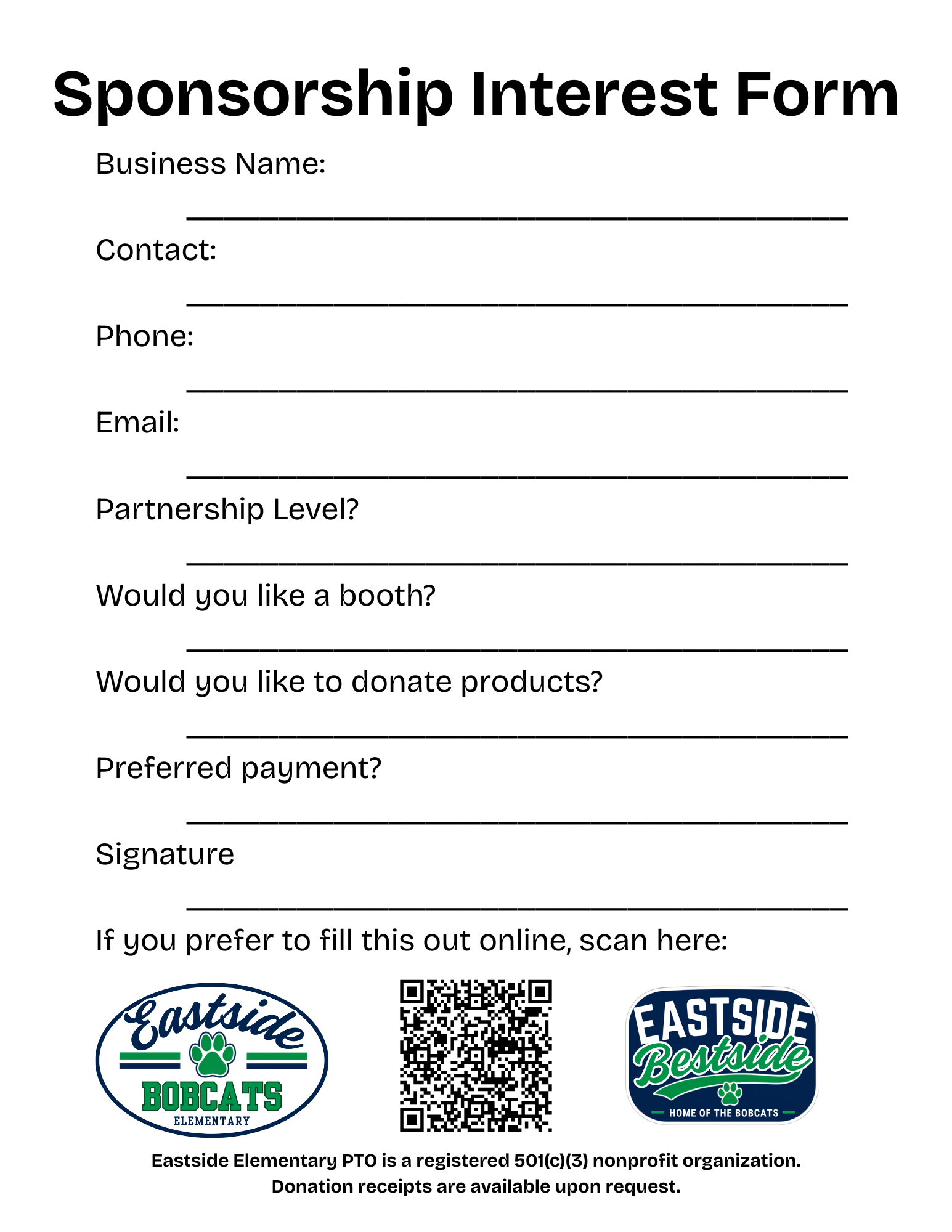 Eastside PTO Business Partnership 2026–27