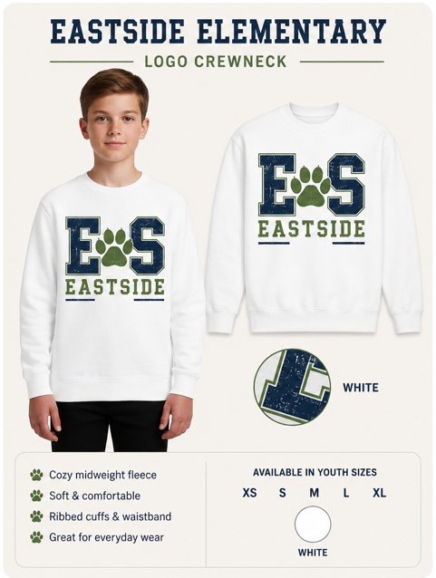 Eastside ES Logo Crewneck - White