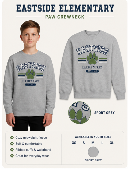 Eastside Paw Crewneck - Sport Grey