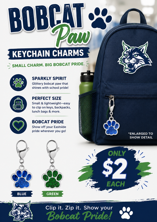 Bobcat Paw Keychain Charm